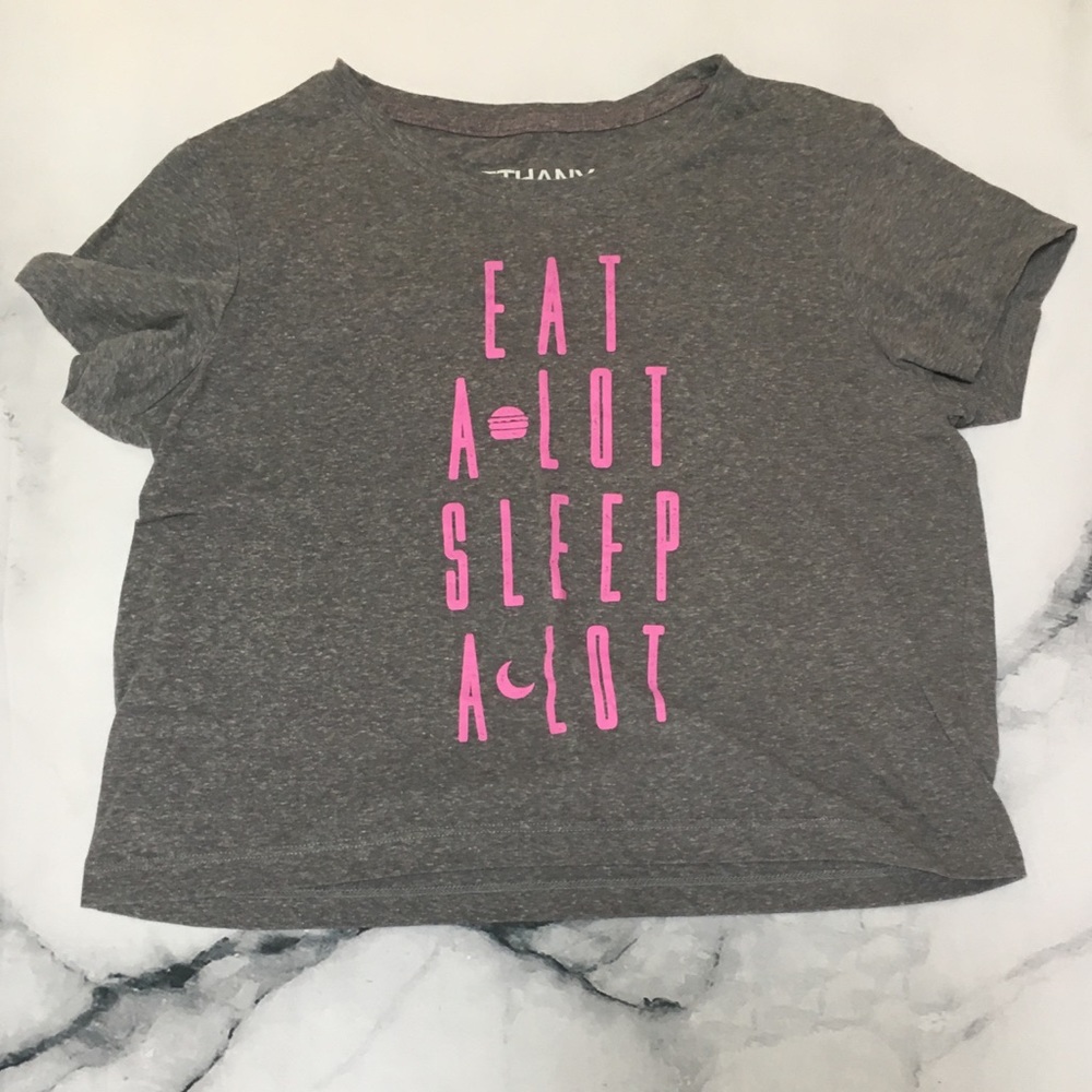 Grey Graphic Crop Top